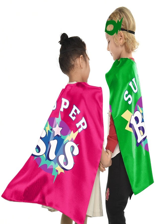 D.Q.Z Superhero-Capes and Masks for Kids, Big Sister Gifts for Girls' Role Play New Sibling Birthday Family Party (Rose) - Image 4